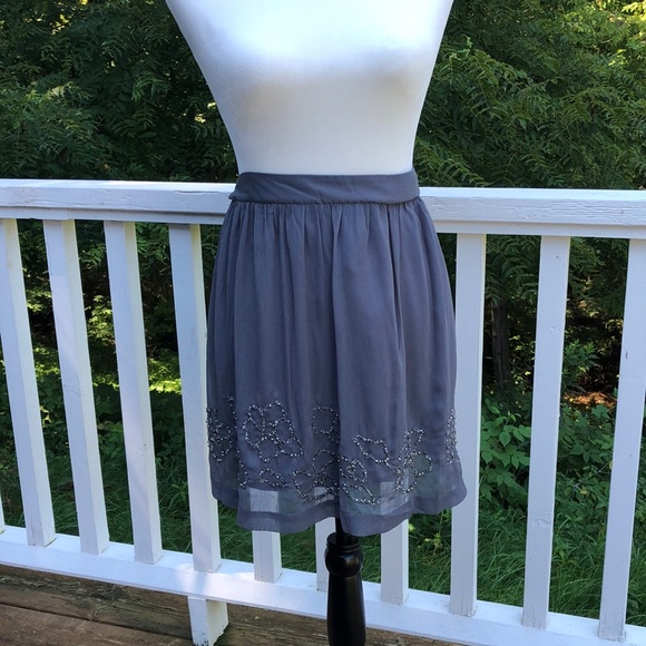Jennifer Lopez Skirt size XL grey with gorgeous beading and fully lined - Picture 1 of 6